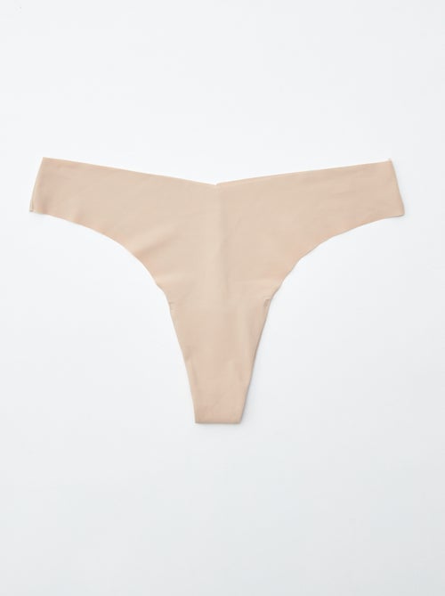 Lot de 2 tangas invisibles en microfibre - Kiabi