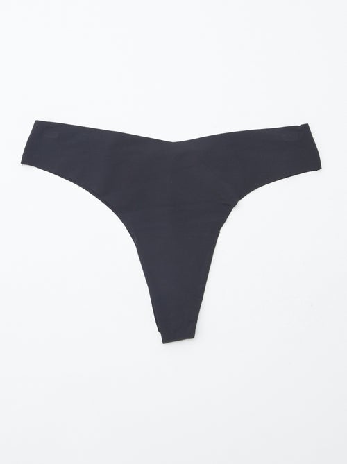 Lot de 2 tangas invisibles en microfibre - Kiabi