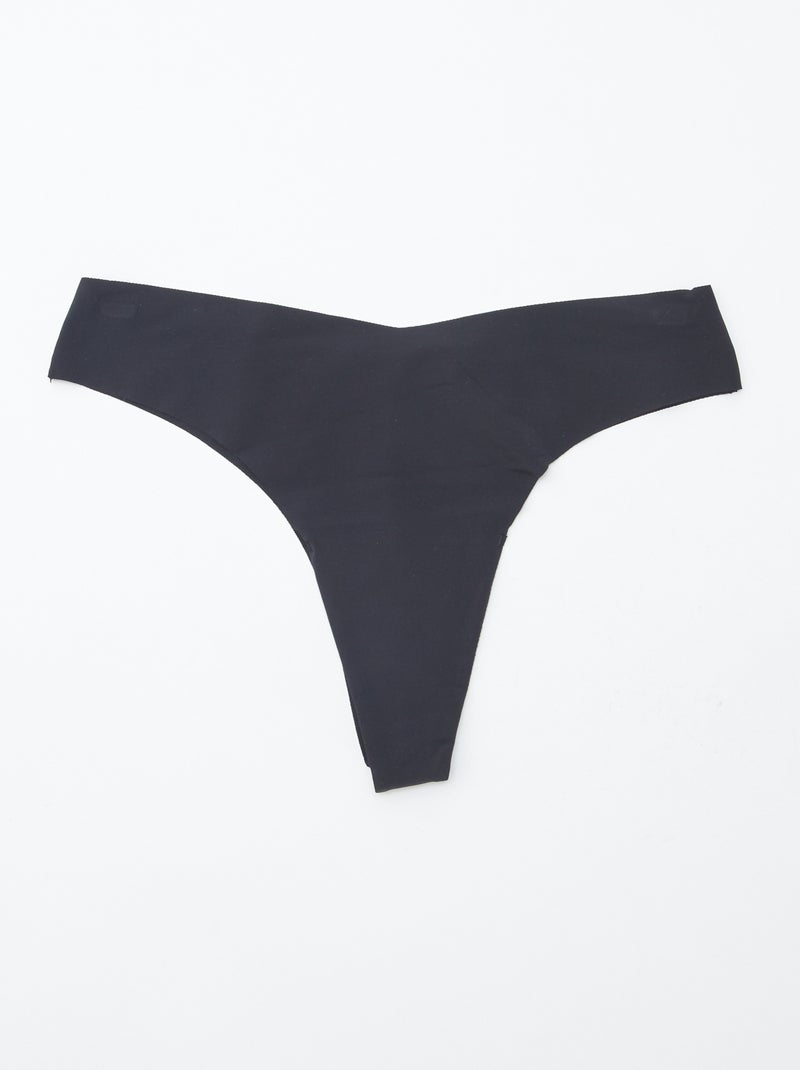 Lot de 2 tangas invisibles en microfibre Noir - Kiabi