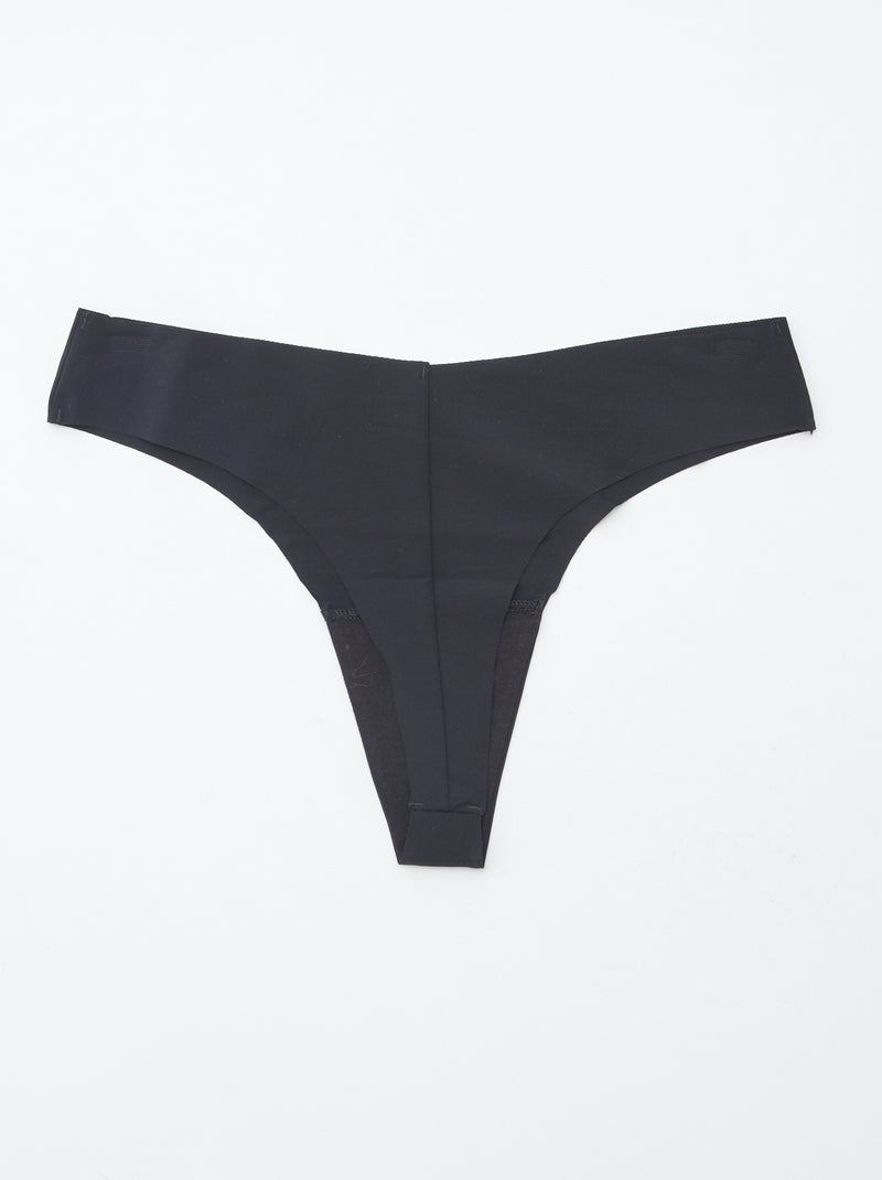 Lot de 2 tangas invisibles en microfibre Noir - Kiabi