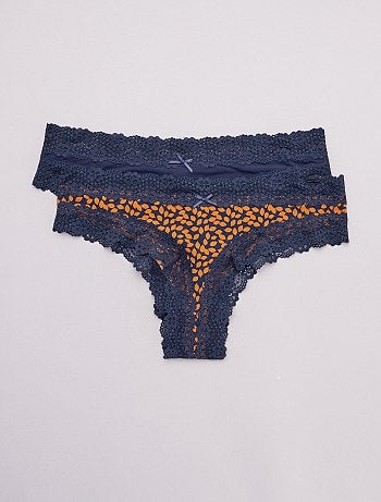 Lot de 2 tangas microfibre