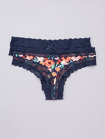 Lot de 2 tangas microfibre