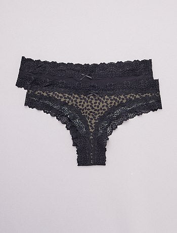 Lot de 2 tangas microfibre