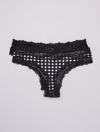 Lot de 2 tangas microfibre