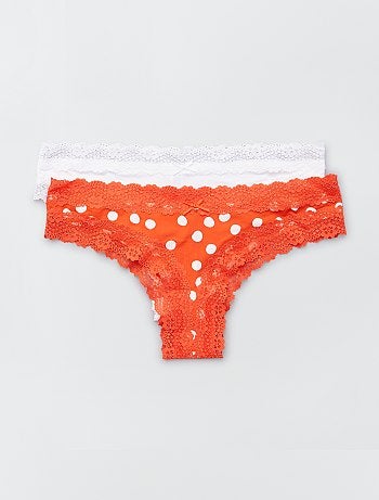 Lot de 2 tangas microfibre