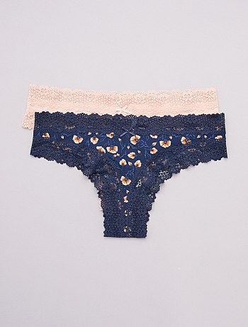 Lot de 2 tangas microfibre