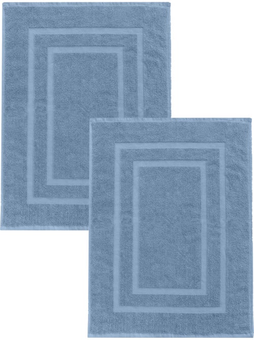 Lot de 2 tapis de bain 50x70 cm éponge - Kiabi Lot de 2 tapis de bain 50x70 cm éponge - Kiabi