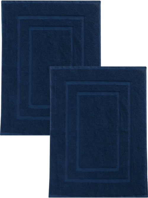 Lot de 2 tapis de bain 50x70 cm éponge - Kiabi Lot de 2 tapis de bain 50x70 cm éponge - Kiabi
