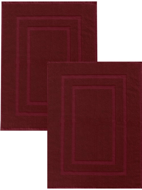 Lot de 2 tapis de bain 50x70 cm éponge - Kiabi Lot de 2 tapis de bain 50x70 cm éponge - Kiabi