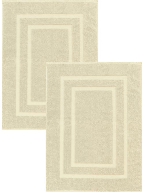 Lot de 2 tapis de bain 50x70 cm éponge - Kiabi Lot de 2 tapis de bain 50x70 cm éponge - Kiabi