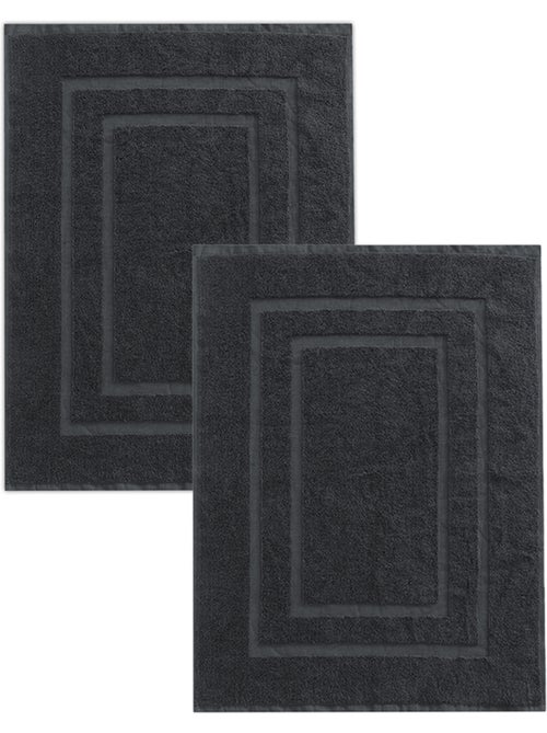 Lot de 2 tapis de bain 50x70 cm éponge - Kiabi Lot de 2 tapis de bain 50x70 cm éponge - Kiabi