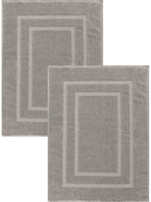 Lot de 2 tapis de bain 50x70 cm éponge - Kiabi Lot de 2 tapis de bain 50x70 cm éponge - Kiabi