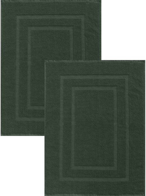 Lot de 2 tapis de bain 50x70 cm éponge - Kiabi Lot de 2 tapis de bain 50x70 cm éponge - Kiabi