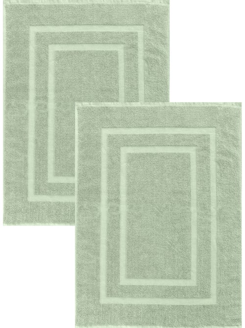 Lot de 2 tapis de bain 50x70 cm éponge - Kiabi Lot de 2 tapis de bain 50x70 cm éponge - Kiabi