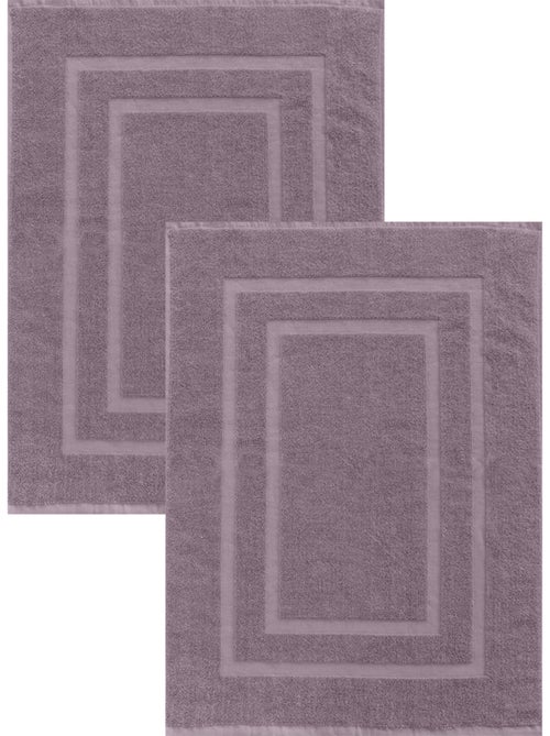 Lot de 2 tapis de bain 50x70 cm éponge - Kiabi Lot de 2 tapis de bain 50x70 cm éponge - Kiabi