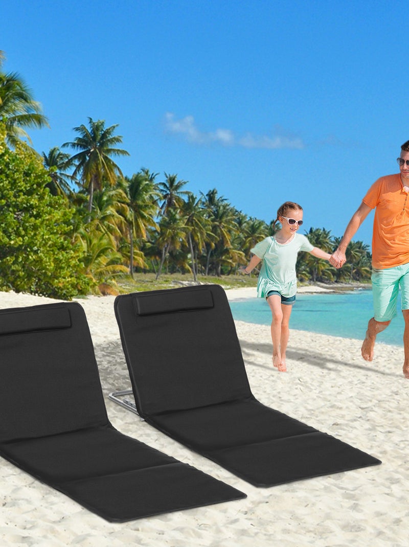 Lot de 2 tapis de plage rembourré Noir - Kiabi