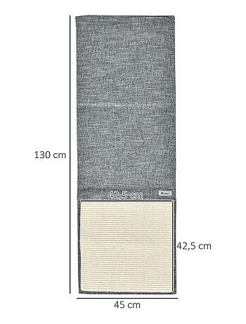 Lot de 2 tapis griffoir grattoir chat de canapé sol ou mur sisal gris