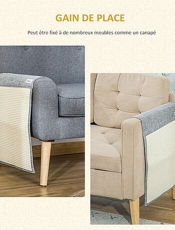 Lot de 2 tapis griffoir grattoir chat de canapé sol ou mur sisal gris