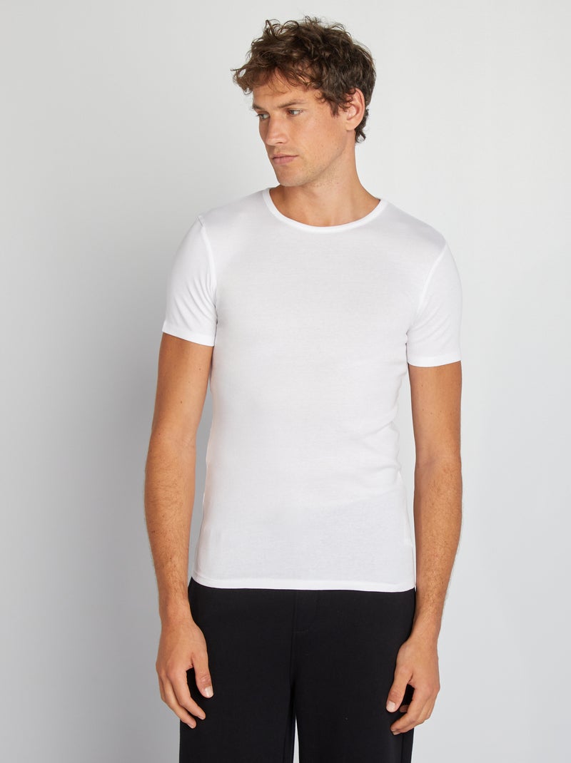 Lot de 2 tee-shirt basiques blanc - Kiabi