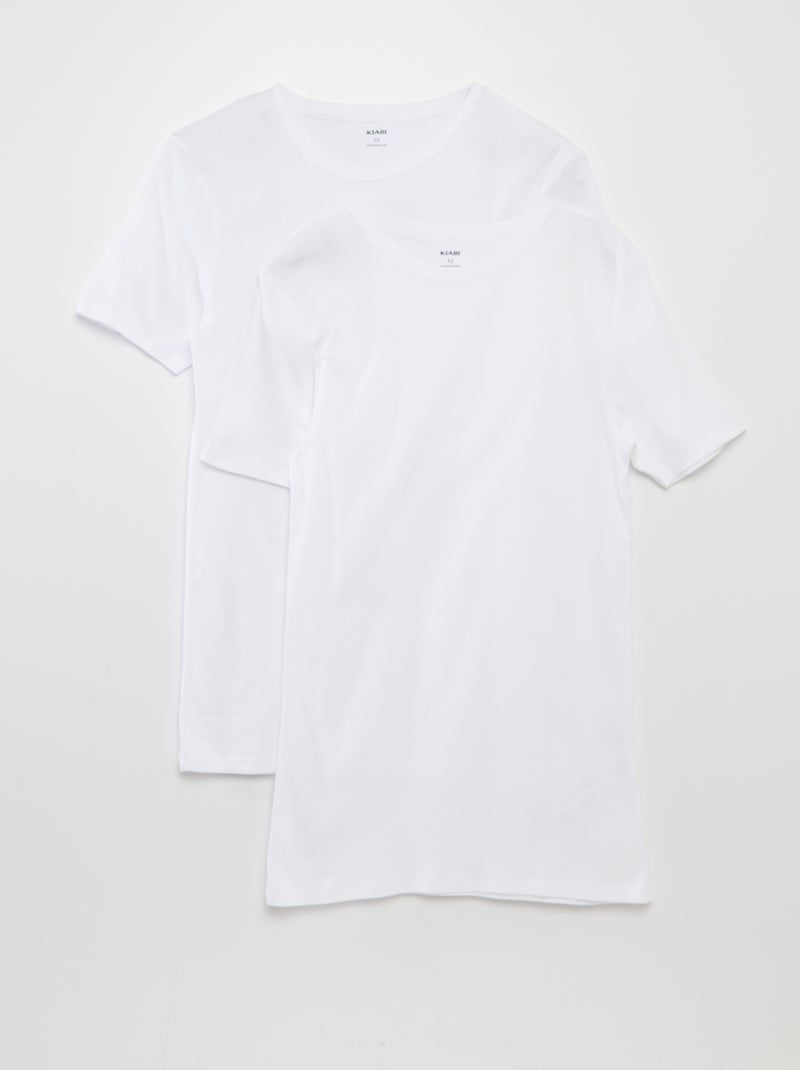 Lot de 2 tee-shirt basiques blanc - Kiabi