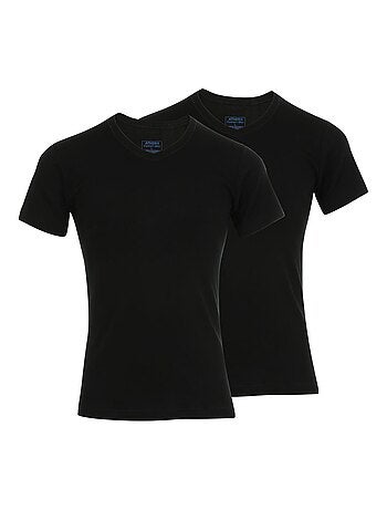 T-shirt homme col V coton stretch Essentials noir par Impetus