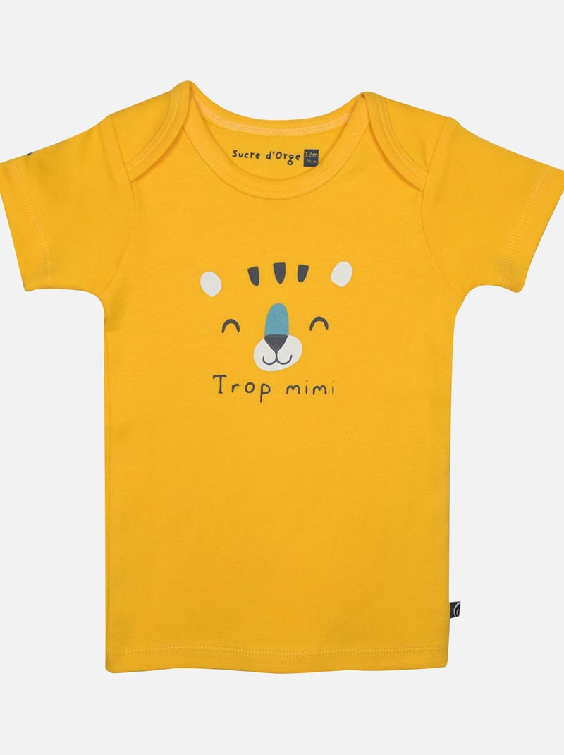 LOT DE 2 TEE SHIRT GILBERTO BEBE Blanc Jaune - Kiabi