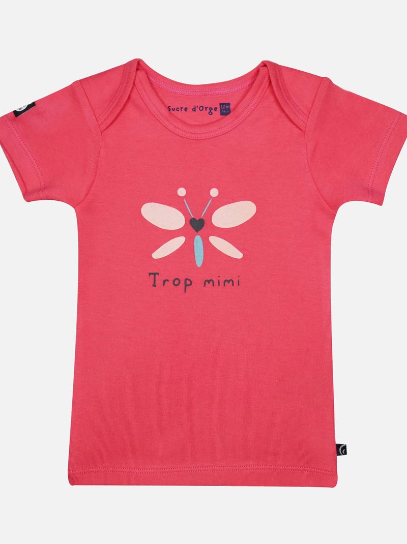 LOT DE 2 TEE SHIRT GUERLINE BEBE Rose - Kiabi
