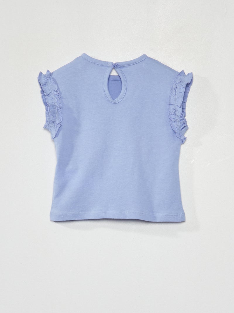 Lot de 2 tee-shirts avec fronces volantées Violet/beige - Kiabi