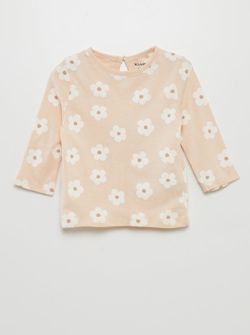 Lot de 2 tee-shirts Blanc/rose - Kiabi