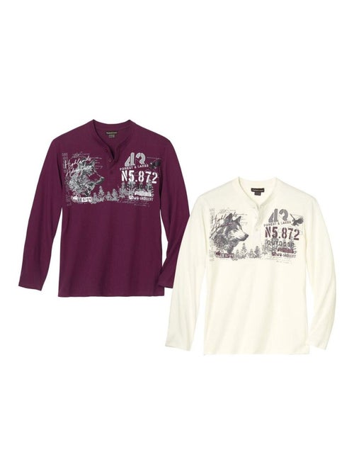 Lot de 2 Tee-Shirts Col Boutonné - ATLAS FOR MEN - Kiabi Lot de 2 Tee-Shirts Col Boutonné - ATLAS FOR MEN - Kiabi