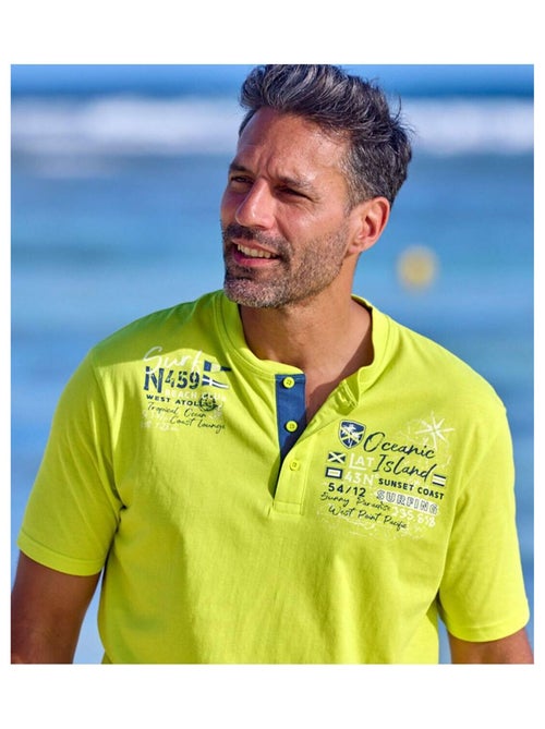 Lot de 2 Tee-Shirts Col Boutonné   - ATLAS FOR MEN - Kiabi