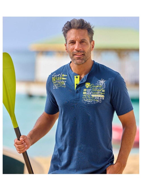 Lot de 2 Tee-Shirts Col Boutonné   - ATLAS FOR MEN - Kiabi