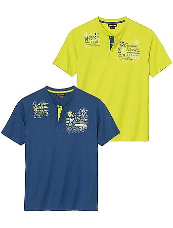 Lot de 2 tee-shirts col boutonné - atlas for men