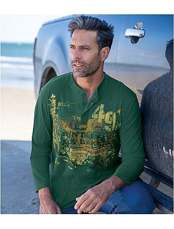 Lot de 2 tee-shirts col boutonné aventure - atlas for men