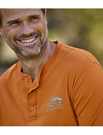 Lot de 2 tee-shirts col boutonné eté indien - atlas for men