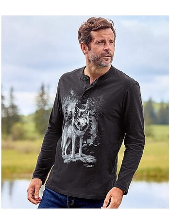 Lot de 2 Tee-Shirts Col Boutonné Loups - ATLAS FOR MEN