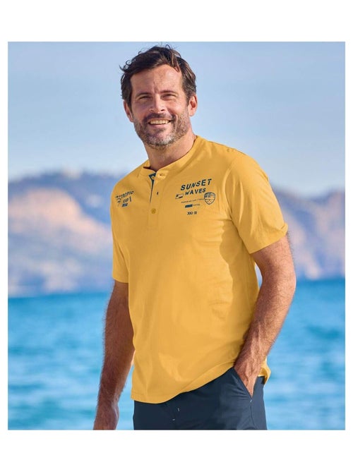 Lot de 2 Tee-Shirts Col Boutonné Tropic Cup   - ATLAS FOR MEN - Kiabi