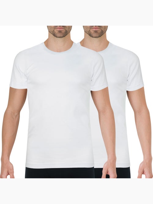 Lot de 2 tee-shirts col rond homme Coton Bio Athena - Kiabi