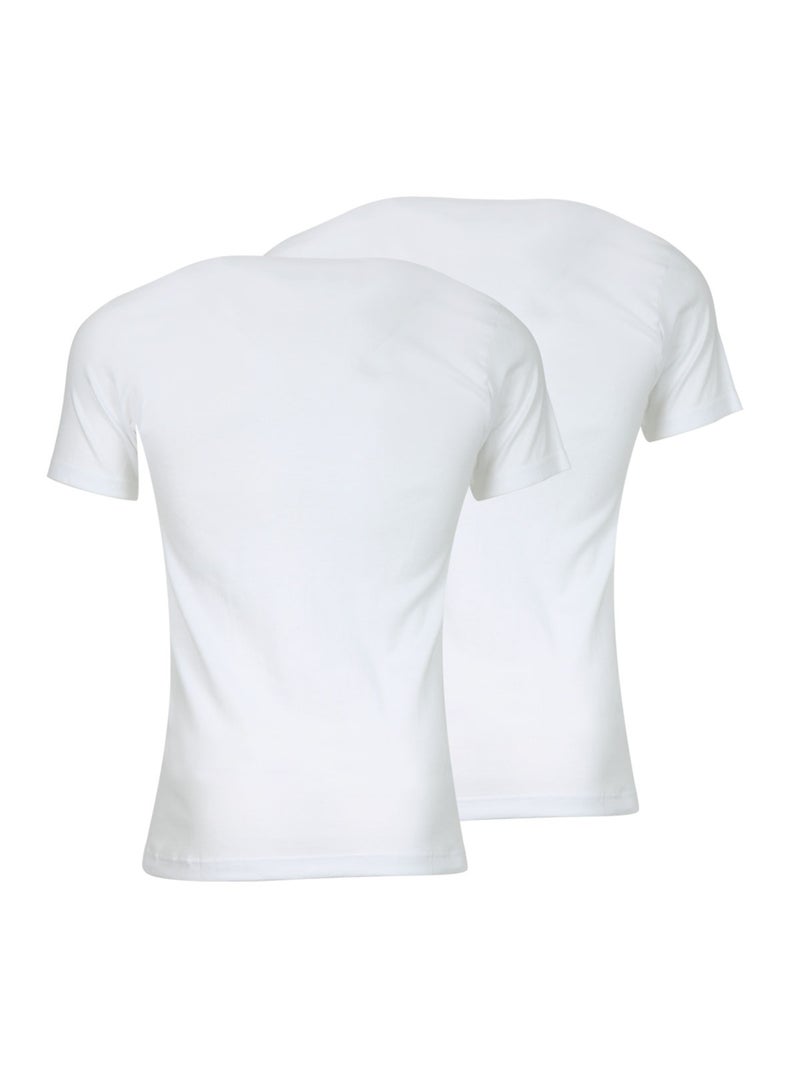 Lot de 2 tee-shirts col rond homme Coton Bio Athena Blanc Blanc - Kiabi