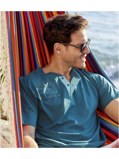 Lot de 2 Tee-Shirts Col Tunisien  - ATLAS FOR MEN - Kiabi