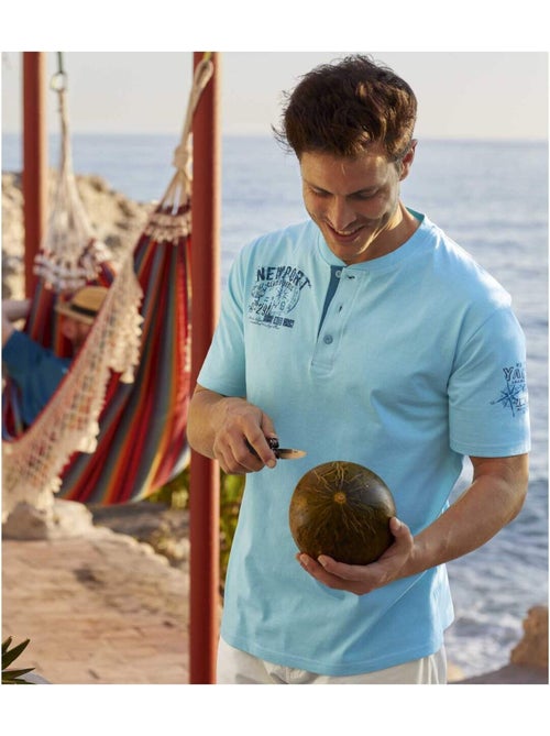 Lot de 2 Tee-Shirts Col Tunisien  - ATLAS FOR MEN - Kiabi