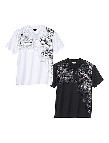 Lot de 2 Tee-Shirts Col Tunisien Arizona Eagle - ATLAS FOR MEN