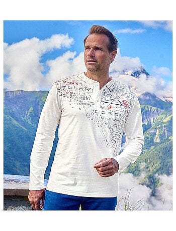 Lot de 2 Tee-Shirts Col Tunisien Boutonn? Travel - ATLAS FOR MEN