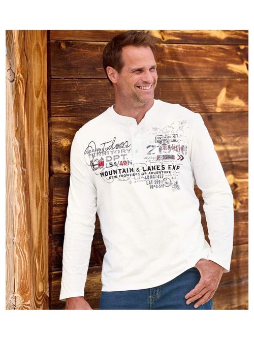 Lot de 2 Tee-Shirts Col Tunisien Explorer   - ATLAS FOR MEN - Kiabi