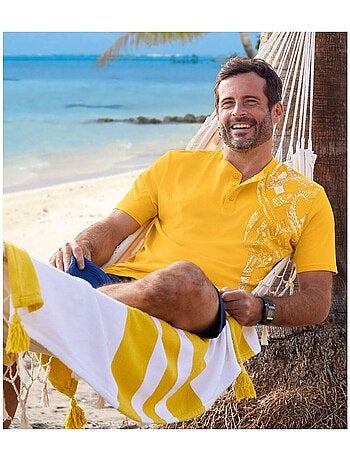 Lot de 2 Tee-Shirts Col Tunisien Maori - ATLAS FOR MEN