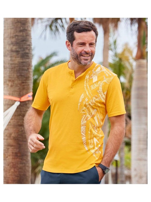 Lot de 2 Tee-Shirts Col Tunisien Maori   - ATLAS FOR MEN - Kiabi