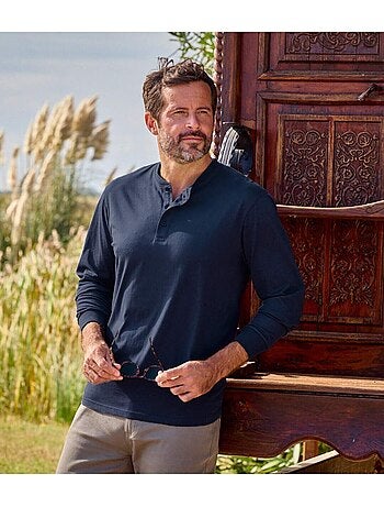 Lot de 2 Tee-Shirts Manches Longues Col Tunisien - ATLAS FOR MEN