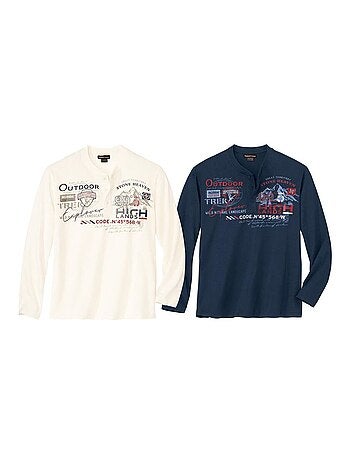 Lot de 2 Tee-Shirts Col Tunisien Outdoor - ATLAS FOR MEN