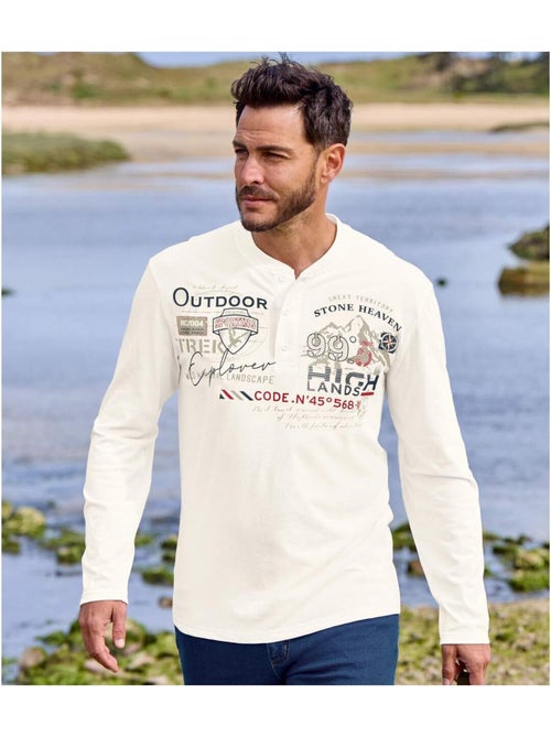 Lot de 2 Tee-Shirts Col Tunisien Outdoor   - ATLAS FOR MEN - Kiabi