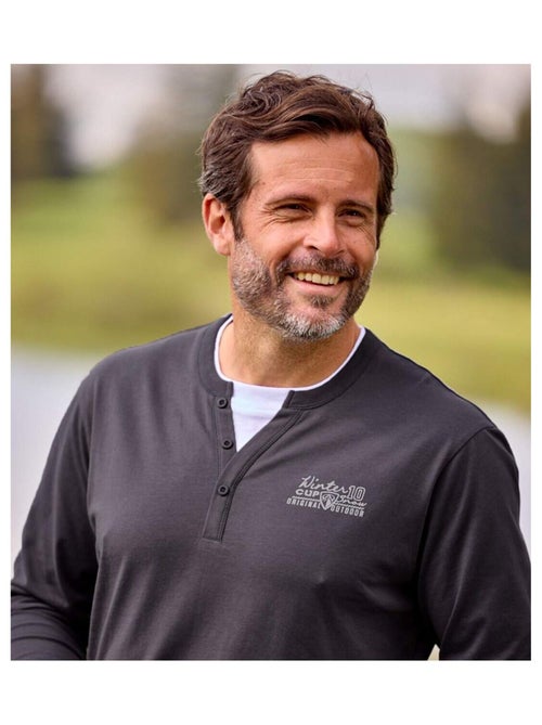 Lot de 2 Tee-Shirts Col Tunisien Passion Outdoor  - ATLAS FOR MEN - Kiabi